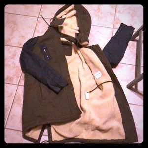 Lacoste Sherpa parka with detachable hood